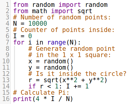 Estimate Pi Using Random Numbers